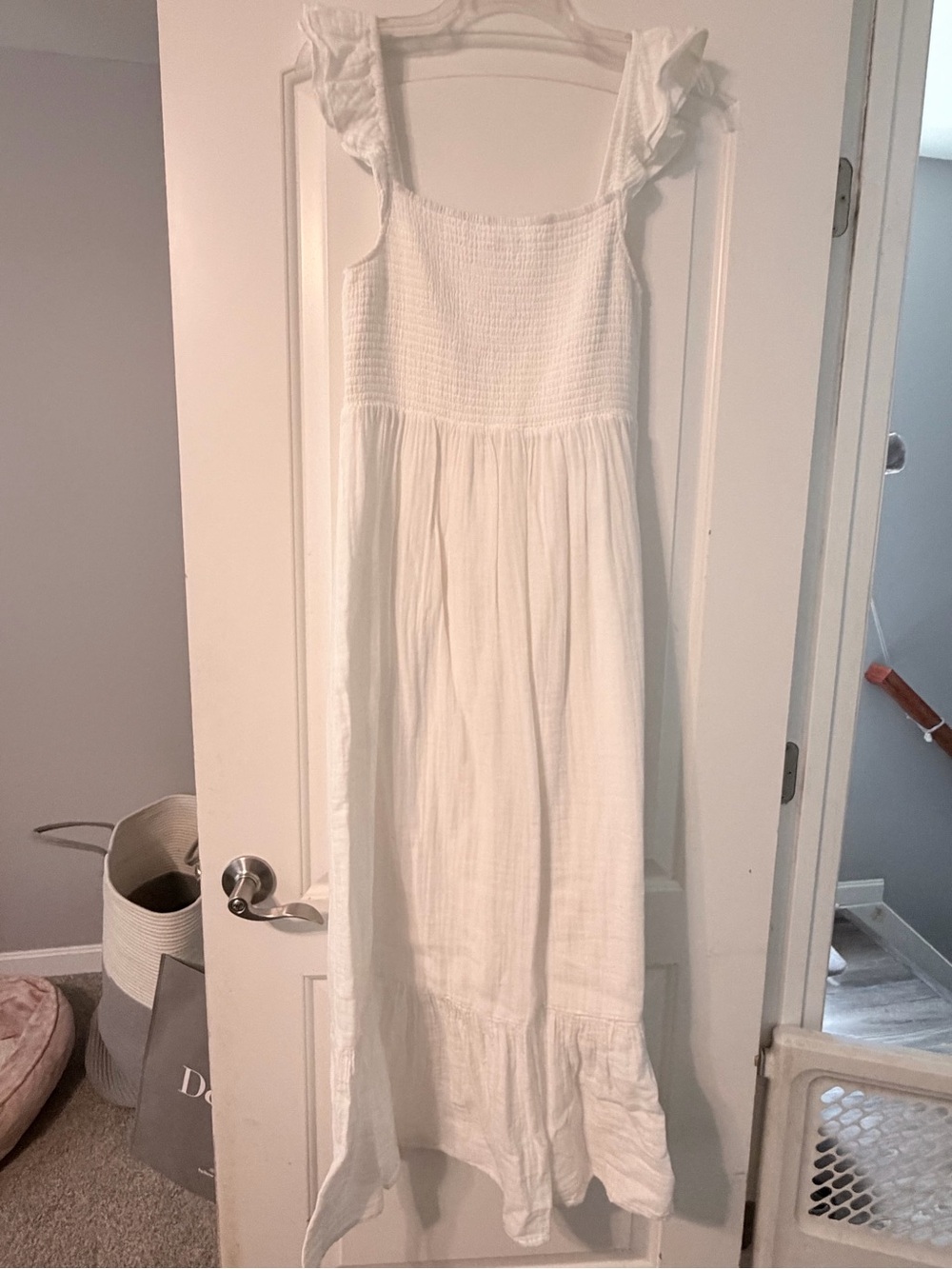 Z Supply White Maxi Dress with Ruffled Straps